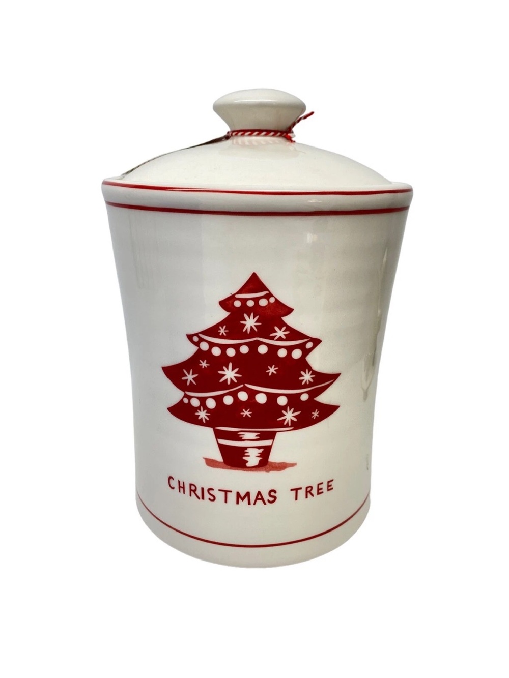 Anthropologie Molly Hatch 9" Holiday Canister Baking Cookies Christmas Tree New